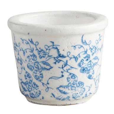 Vintage Design Blue Pot - Large