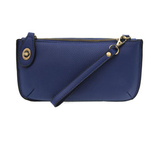 Dark Cobalt Mini Crossbody, Wristlet Clutch by Joy Susan