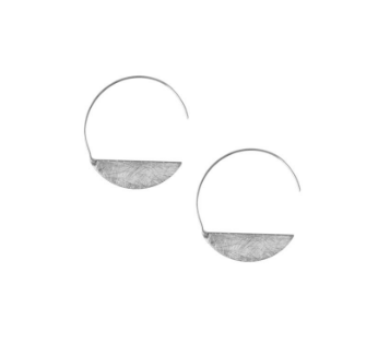 Silver Threader Moon Earrings