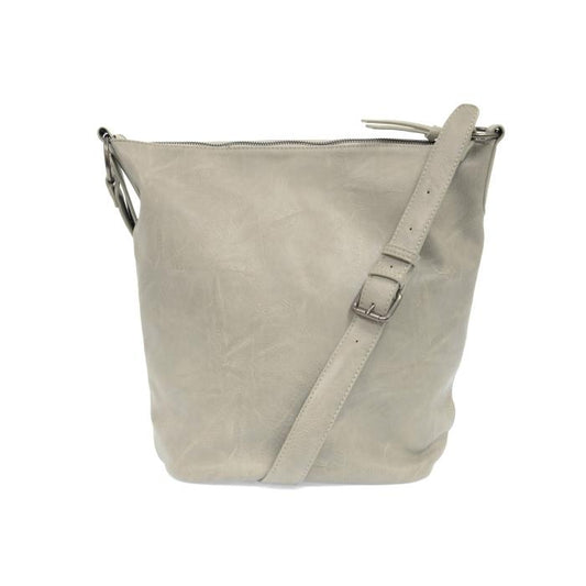 Soft Grey Nori Crossbody Bucket Bag Convertible Tote