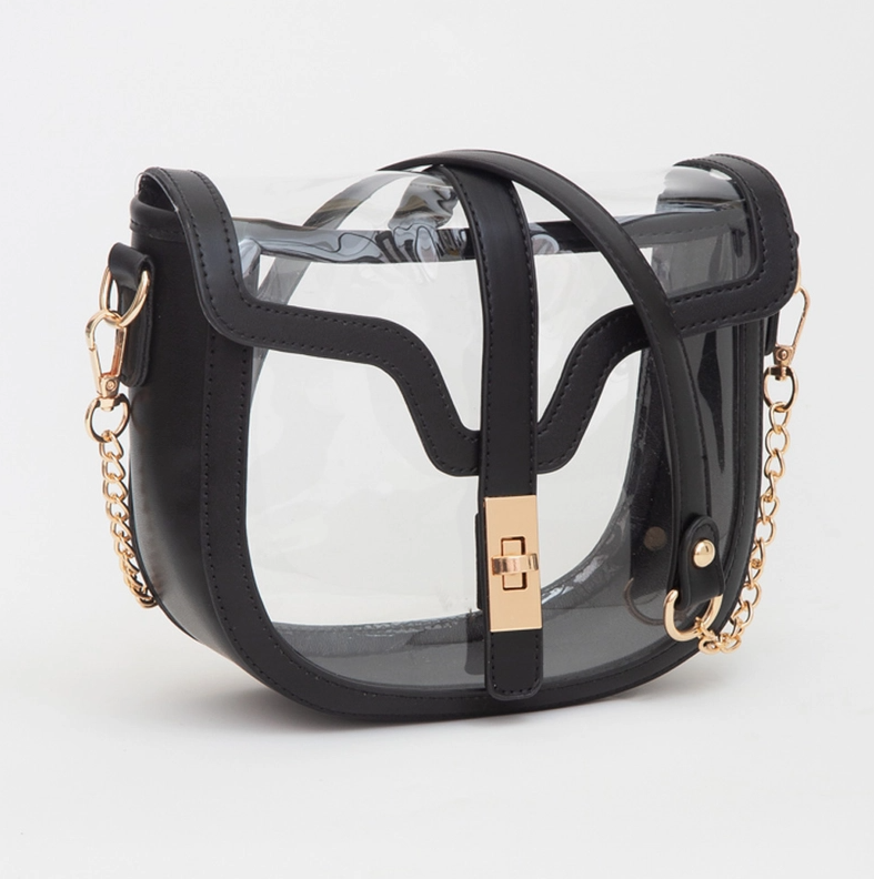 Black Clear Transparent Saddle Bag