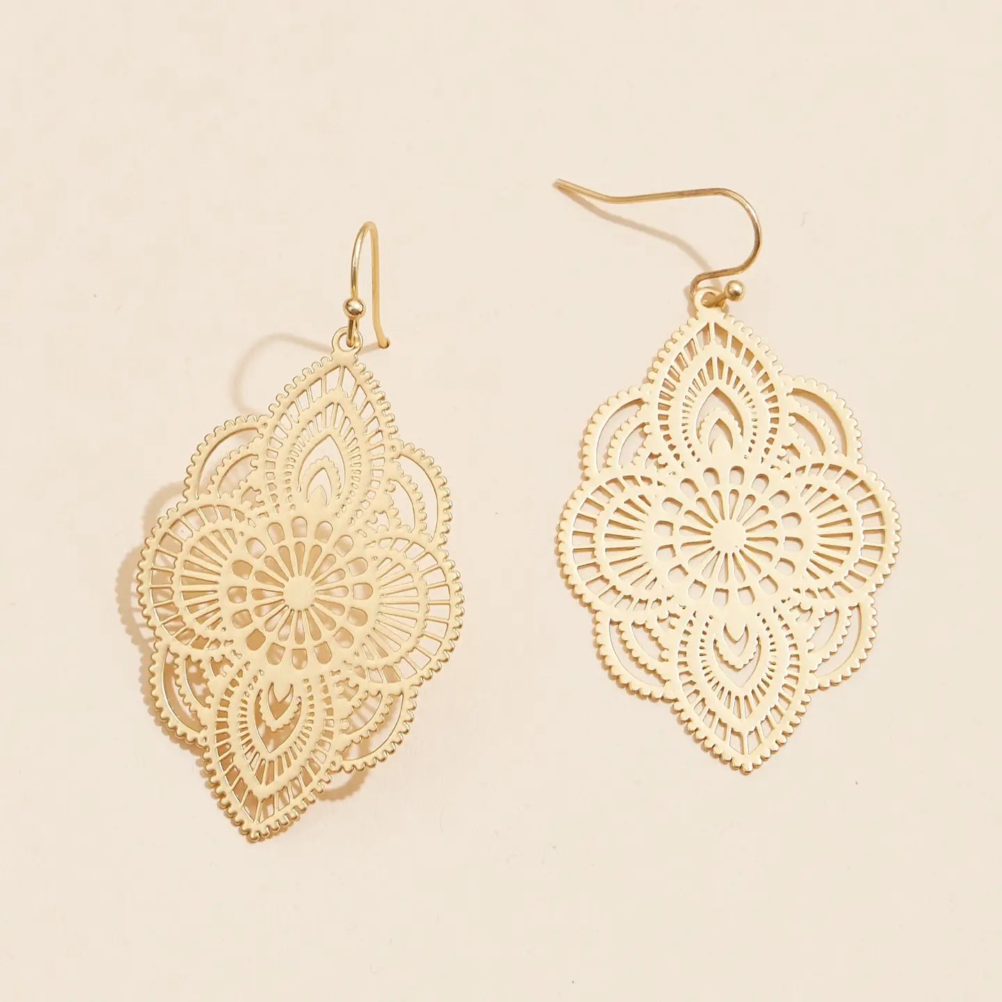 Gold Moroccan-Inspired Filigree Earrings