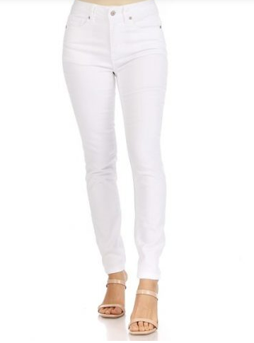 Nina Ross White Skinny Leg Stretch Jean