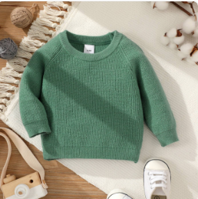 Mint Green Round Neck Long-sleeve Knitted Sweater