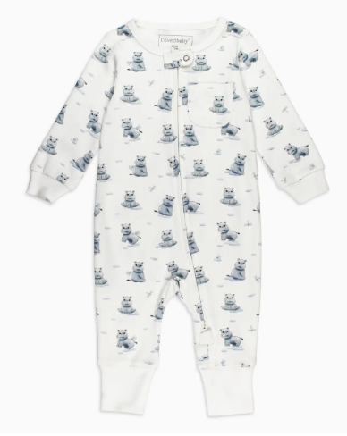 Baby Hippo Organic Footless 2-Way Zipper Romper