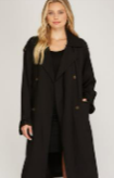 Lightweight Black Trench Coat with Belt