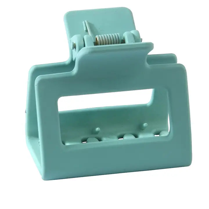 Teal Square Macaron Shark Clip
