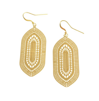 SK Gold Cut Medallion Earrings