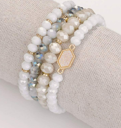 Geometric Decor Beaded Bracelet Set