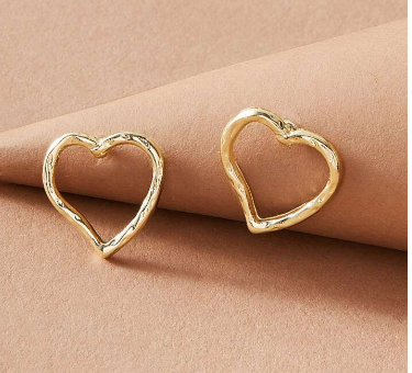 Open Heart Gold-Toned Earrings