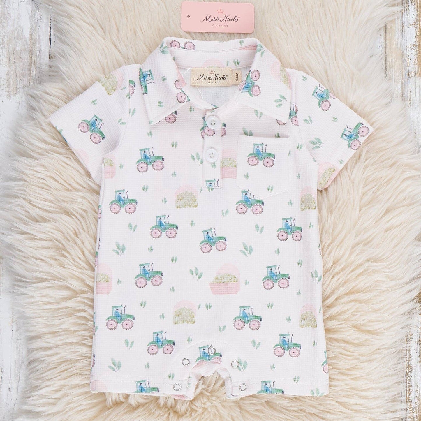 Little Tractor Polo Romper