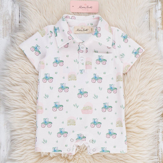 Little Tractor Polo Romper
