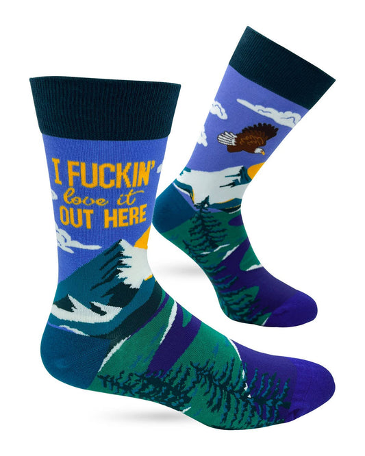 I F'n Love it Out Here Men's Novelty Crew Socks
