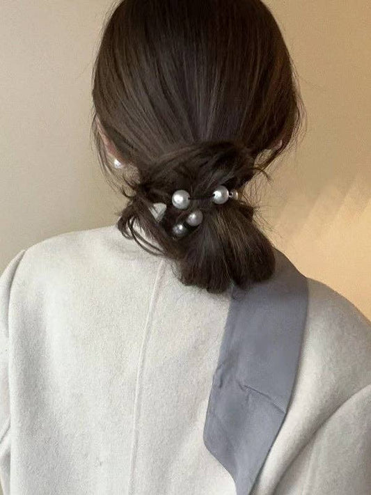 Faux Pearl Beaded Stretch Elastic Ponytail Holder