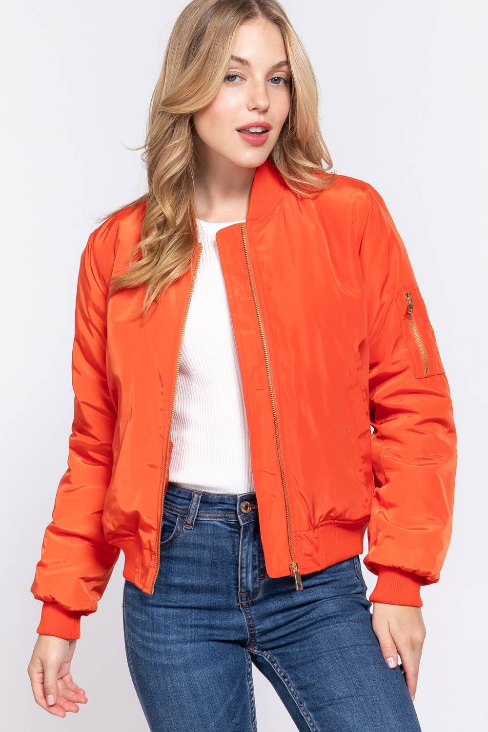 Orange Bomber Jacket