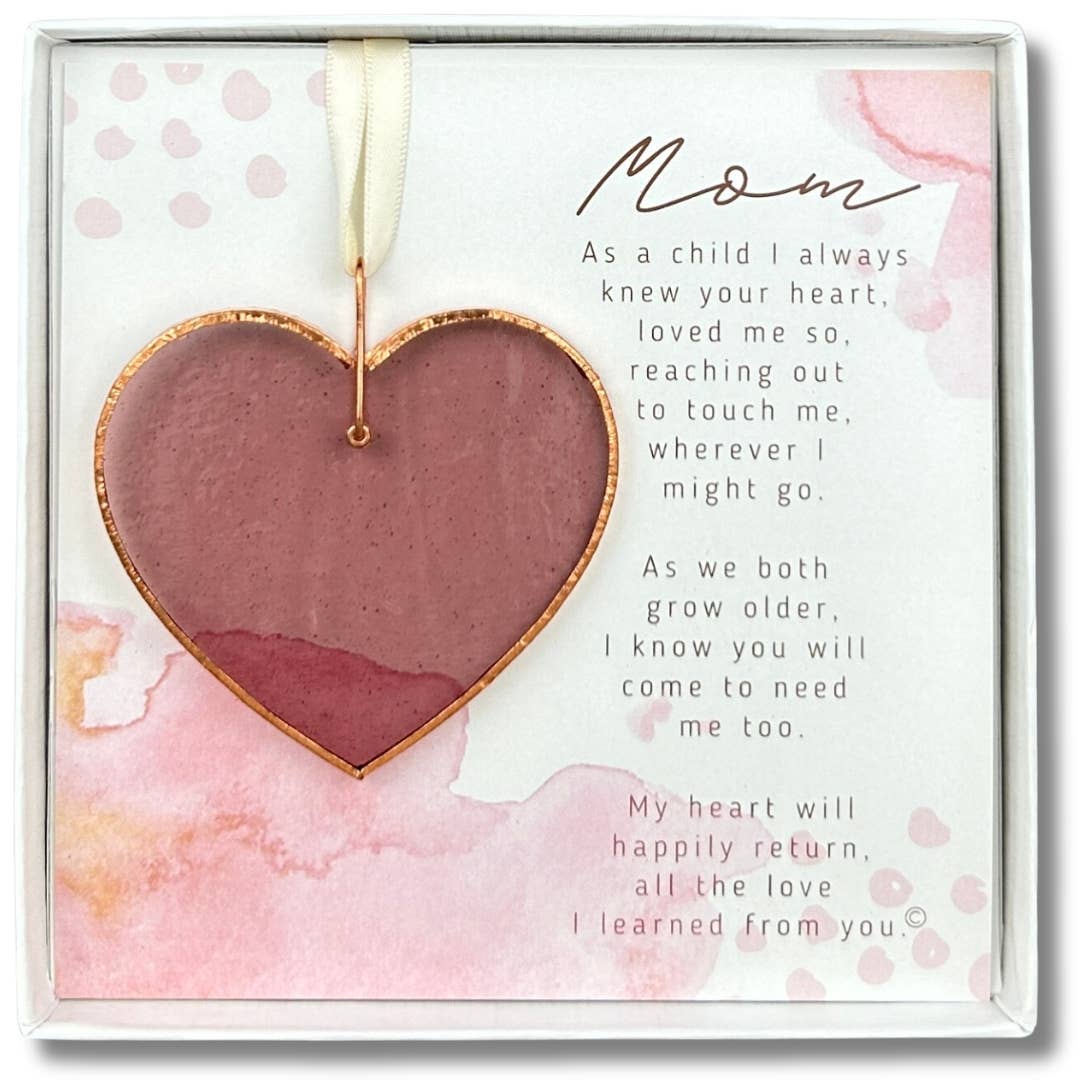 Mom, Love I Learned From You Stained Glass Heart 7802