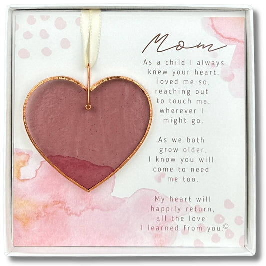 Mom, Love I Learned From You Stained Glass Heart 7802