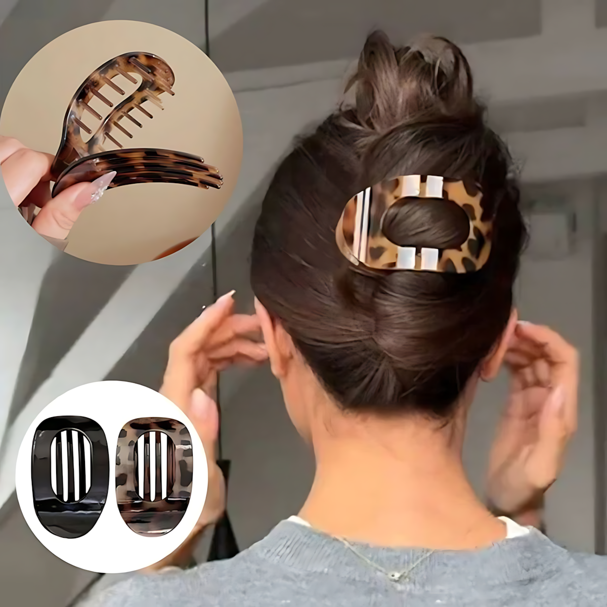 Jelly White Oval Flat Hair Clip