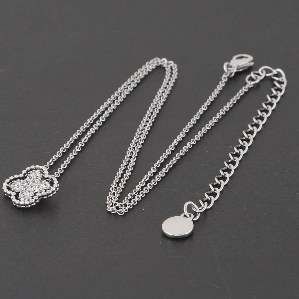 Jeweled Clover Chain Necklace: SCL