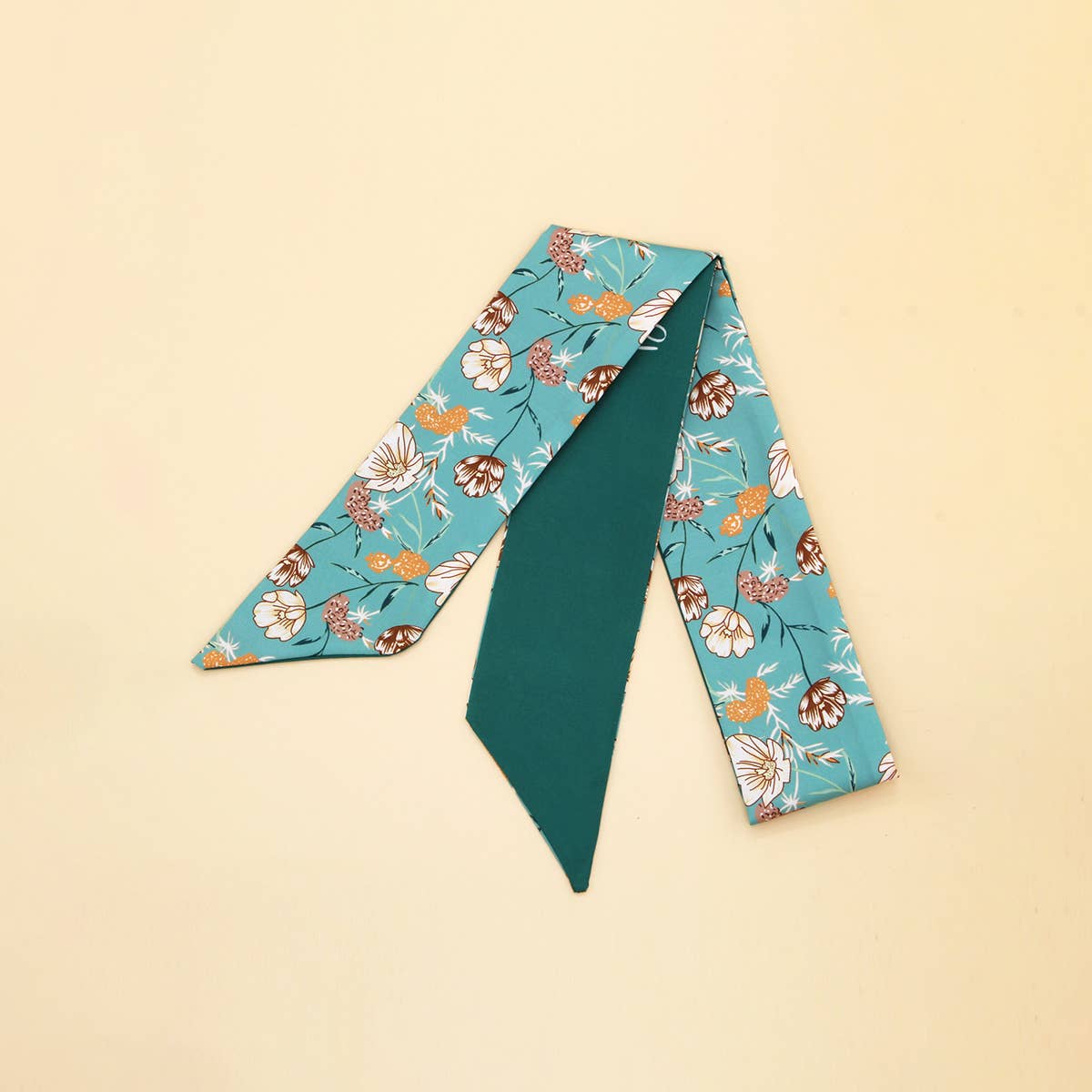 Chic Floral Letter Twilly Scarf