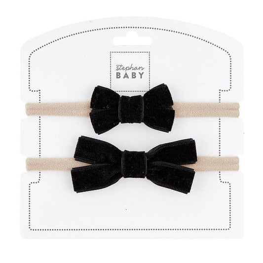 Fancy Baby Black Bow Headband Set