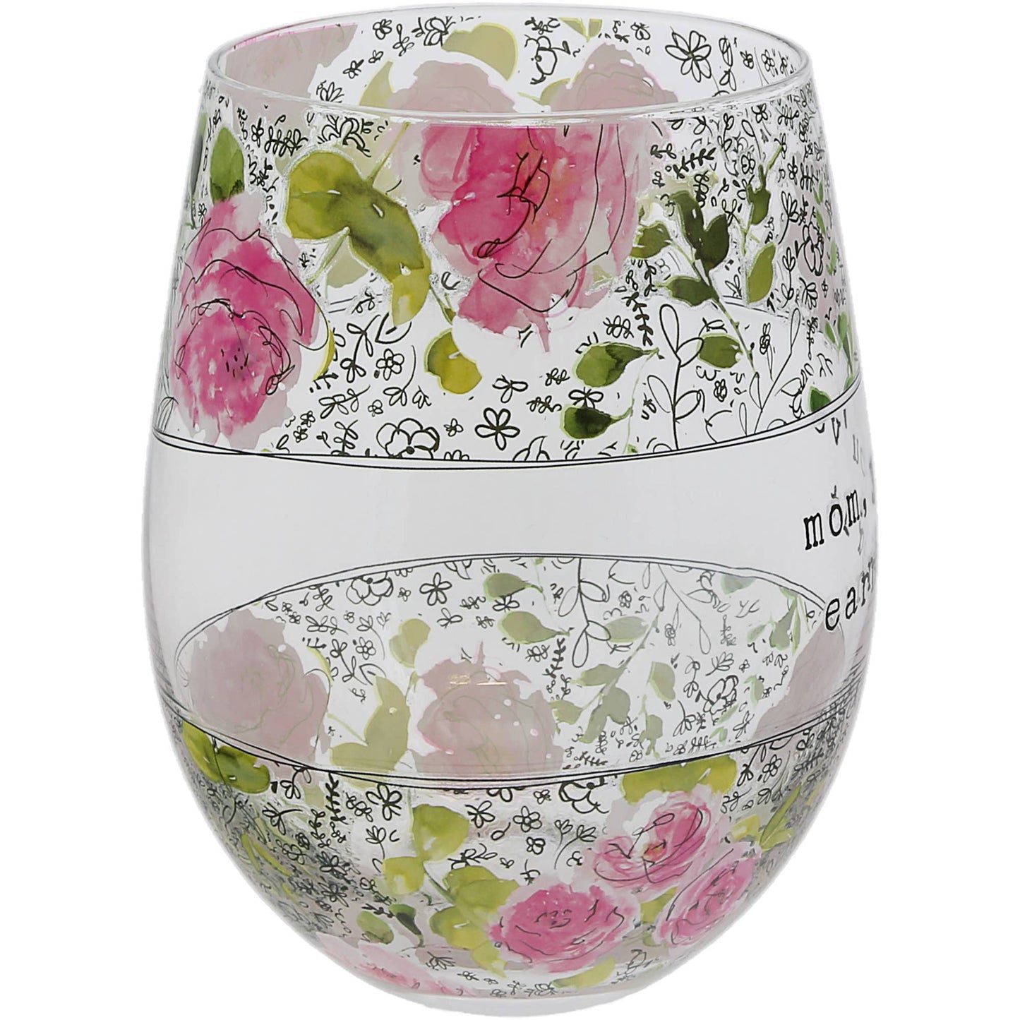 Mom - 18 oz Stemless Wine Glass