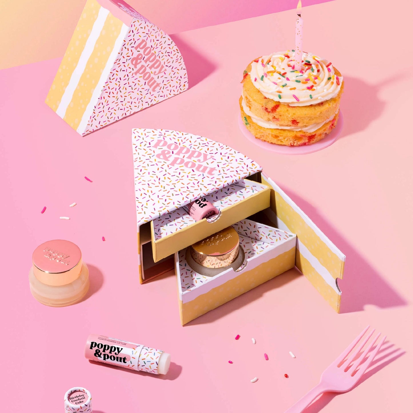 Poppy & Pout Birthday Confetti Cake Lip Care Duo