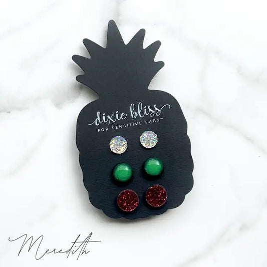 Christmas Colors Earring Trio Set