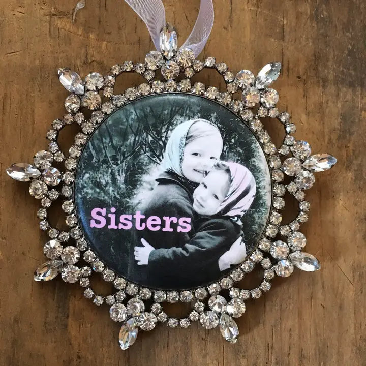 "Sisters" Rhinestone Ornament