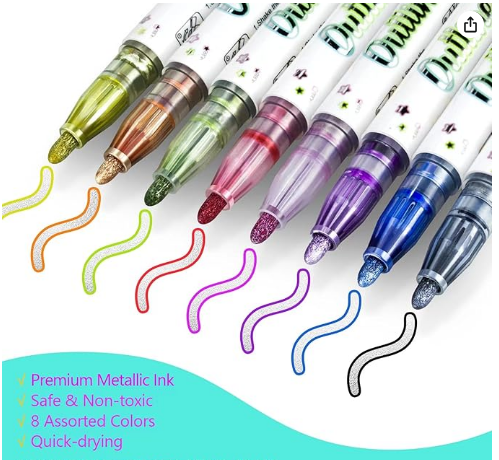 Metallic Outline Markers Set