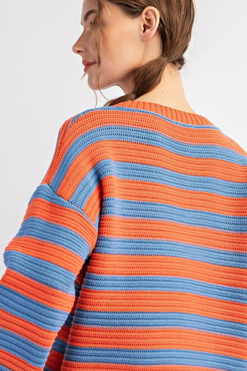 Orange & Blue Striped Sweater