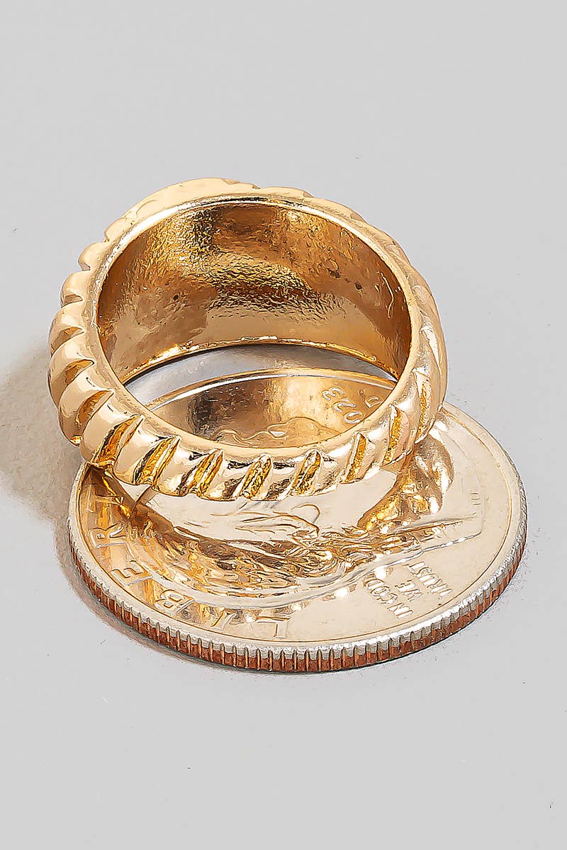 Assorted Gold Metallic Band Rings Set