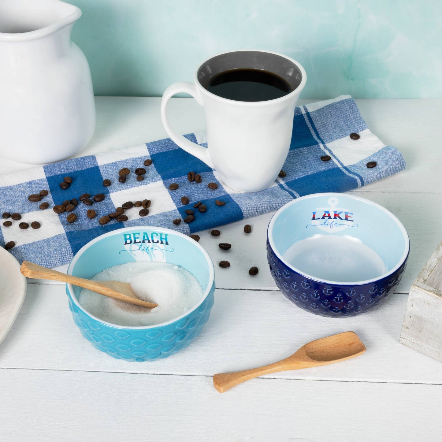 Lake Life - 4.5" Ceramic Bowl with Wood Spoon