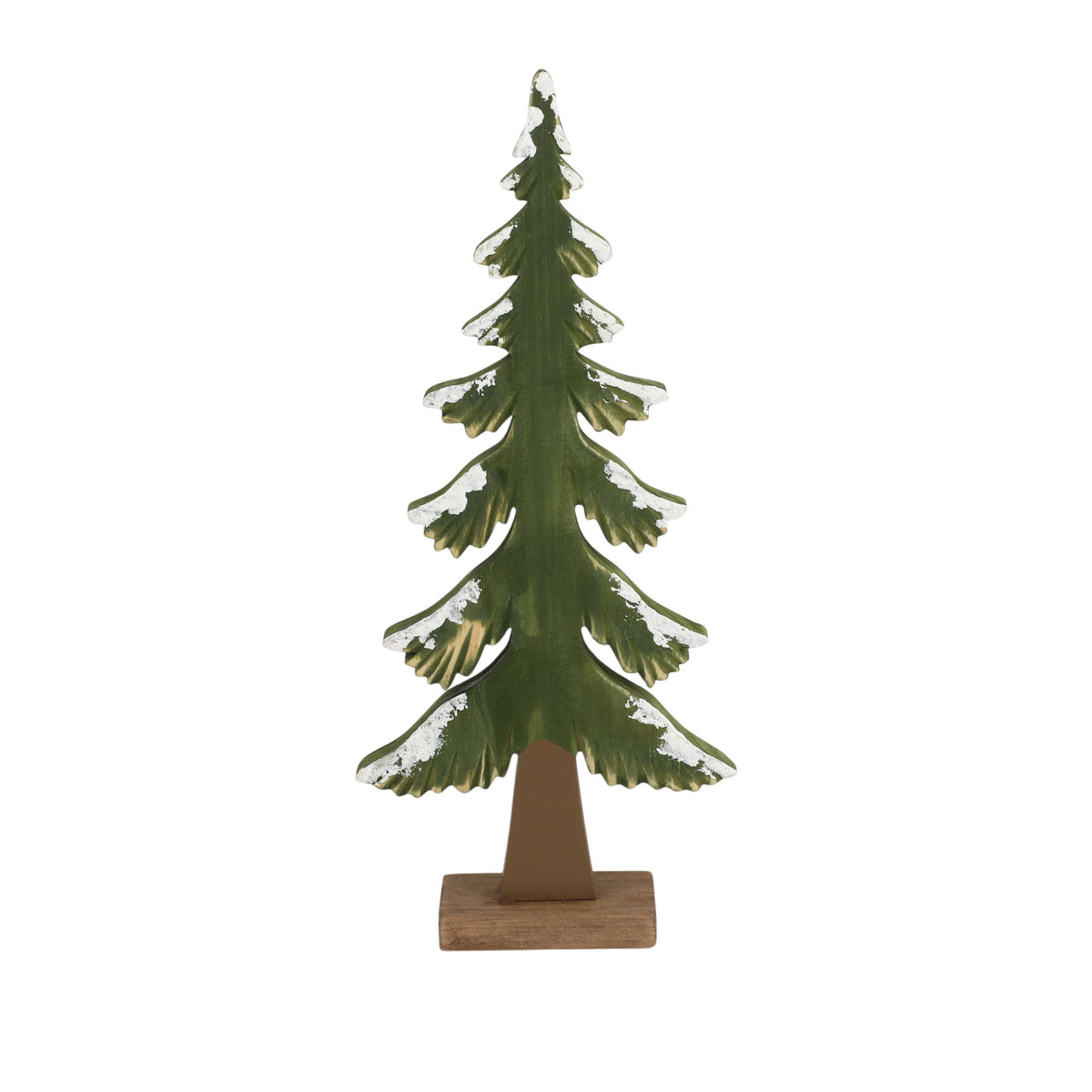 Paulownia Wood Decorative Tree Accent: Green / 8"