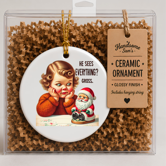Santa See's Everything: Ceramic Ornament
