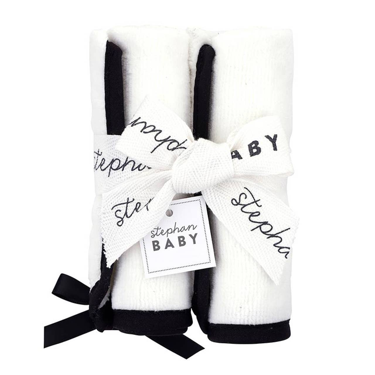 Washcloth Set - White Bow: 100% Cotton / 10" SQ