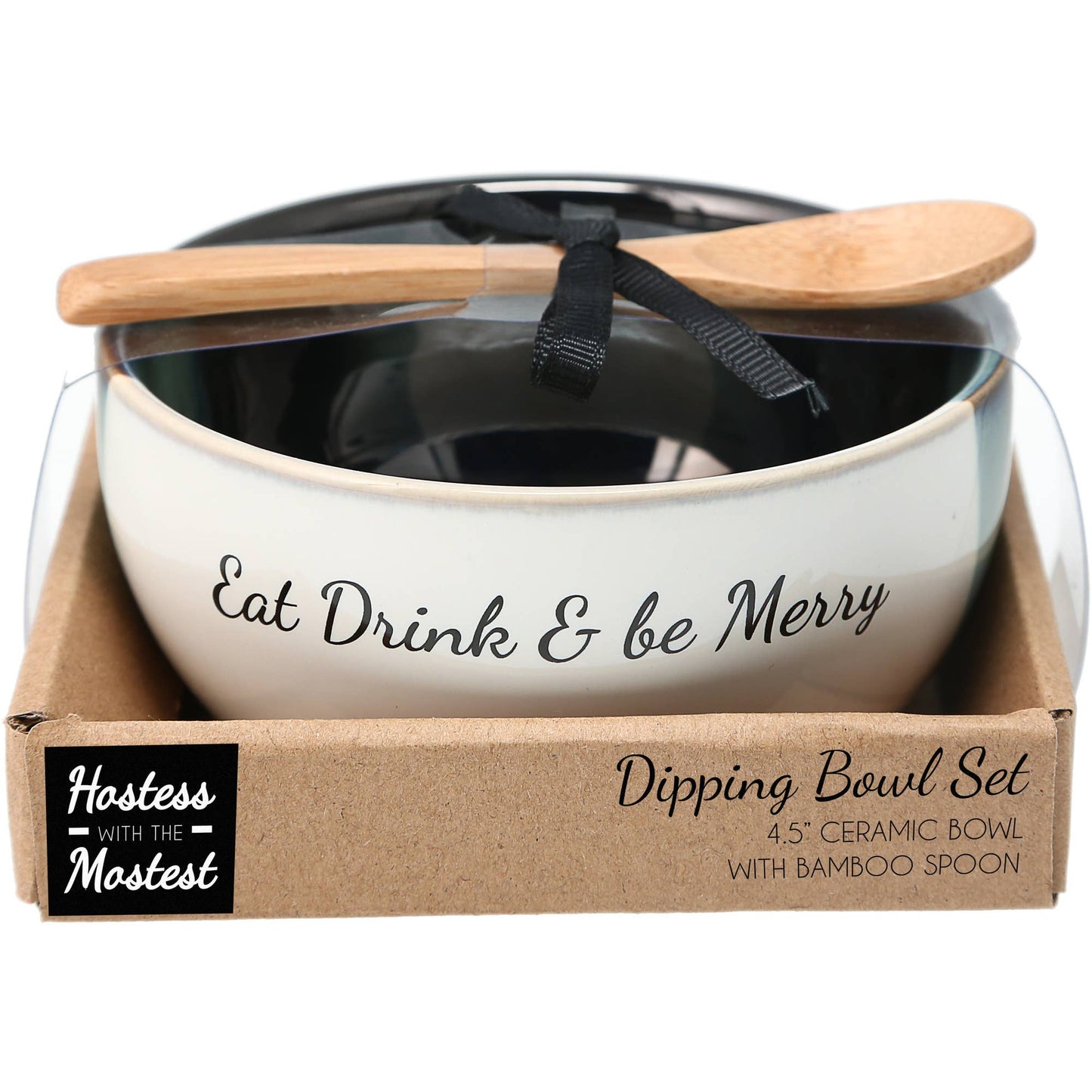 Eat & Drink - 4.5" Ceramic Bowl with Bamboo Spoon