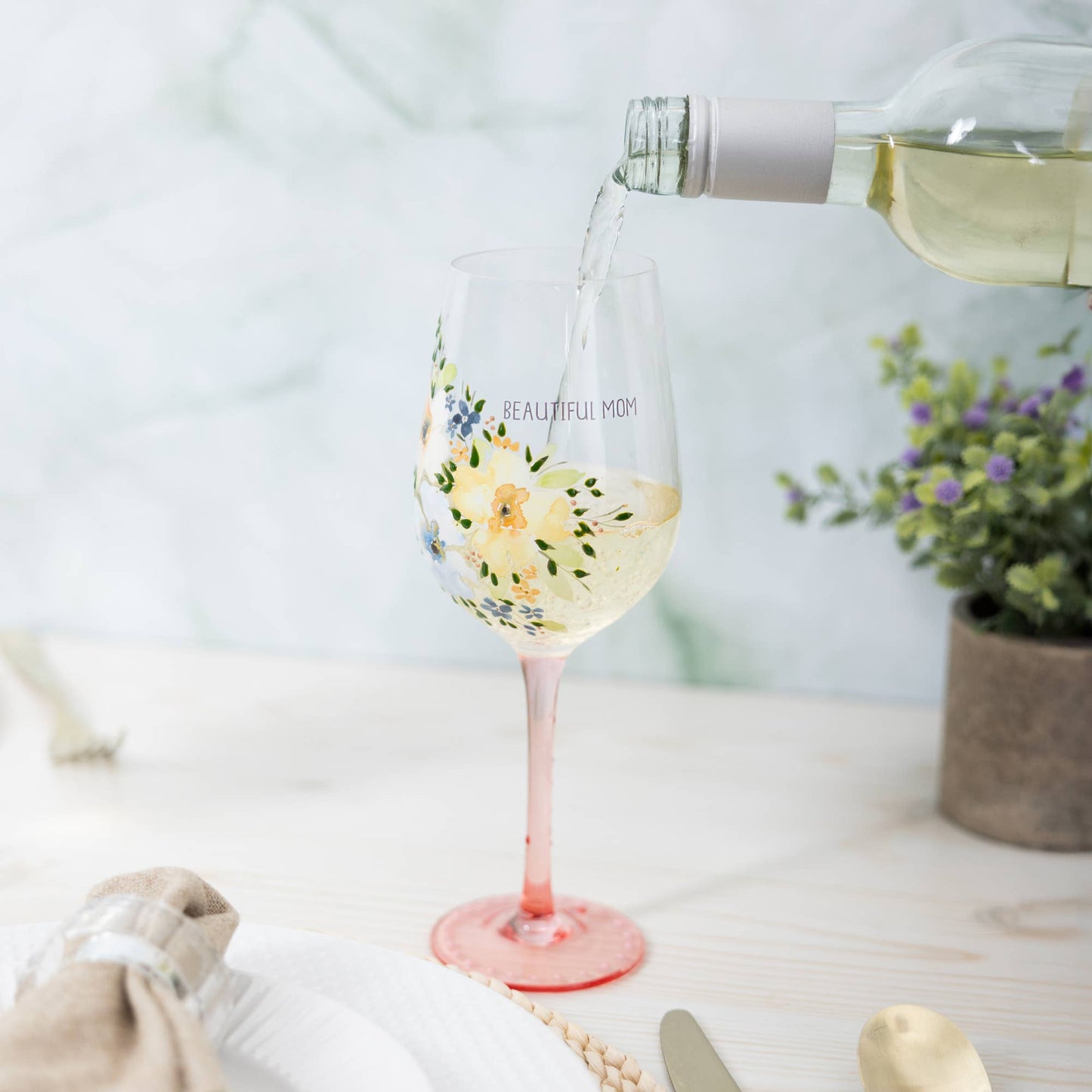 Beautiful Mom - 16 oz Wine Glass