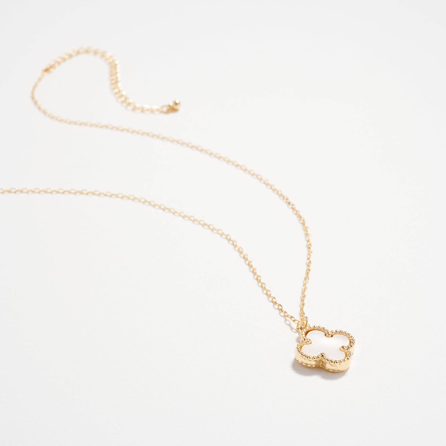 Gold Chain Necklace | Shell Pendant: Gold/White