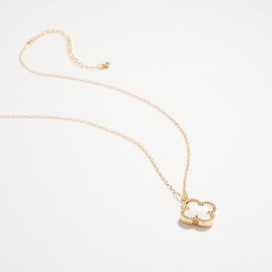 Gold Chain Necklace | Shell Pendant: Gold/White
