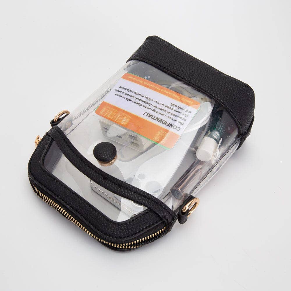 Black Carly Clear Mini Crossbody Bag