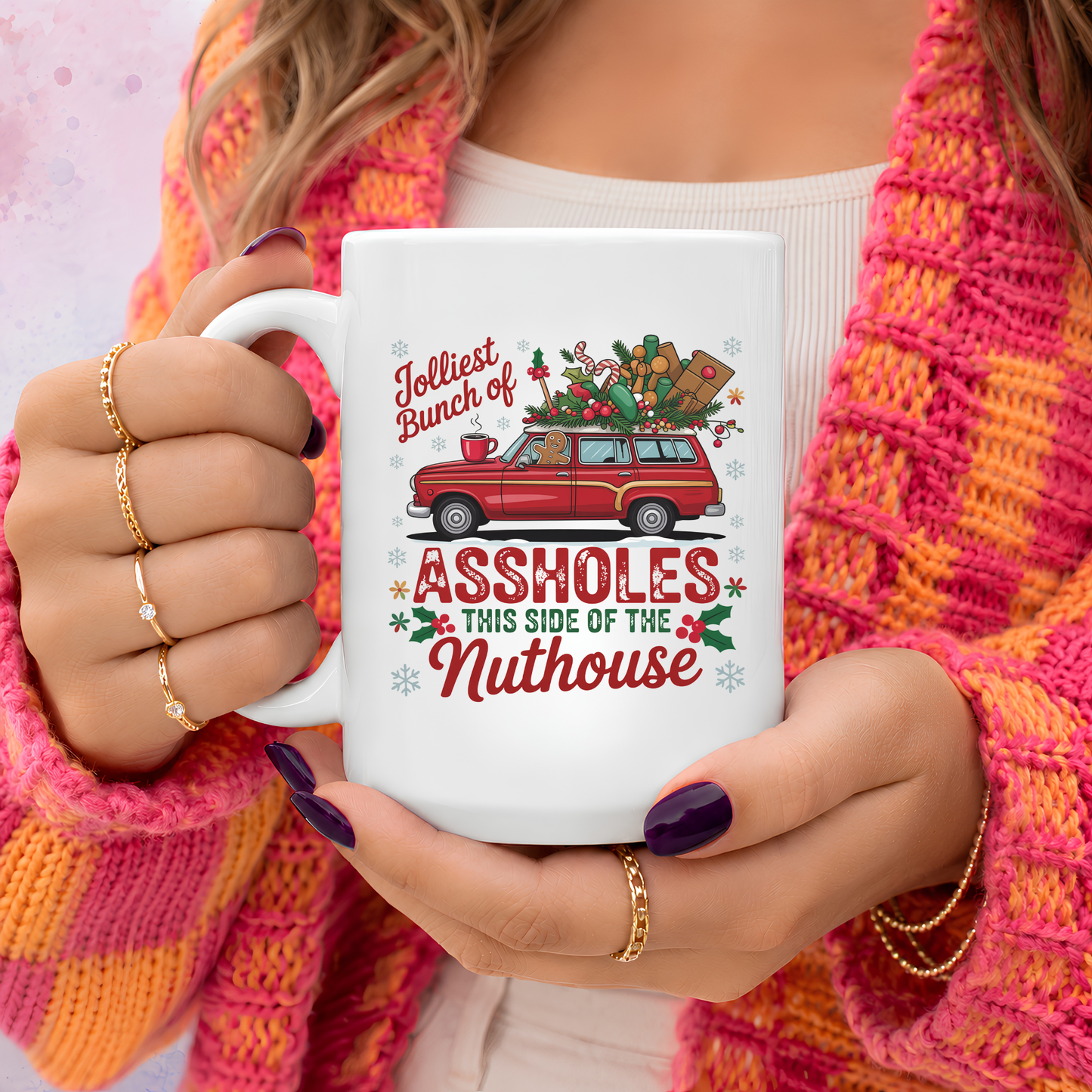 Jolliest Bunch A Holes Funny Christmas Coffee Mug Gift: 11oz