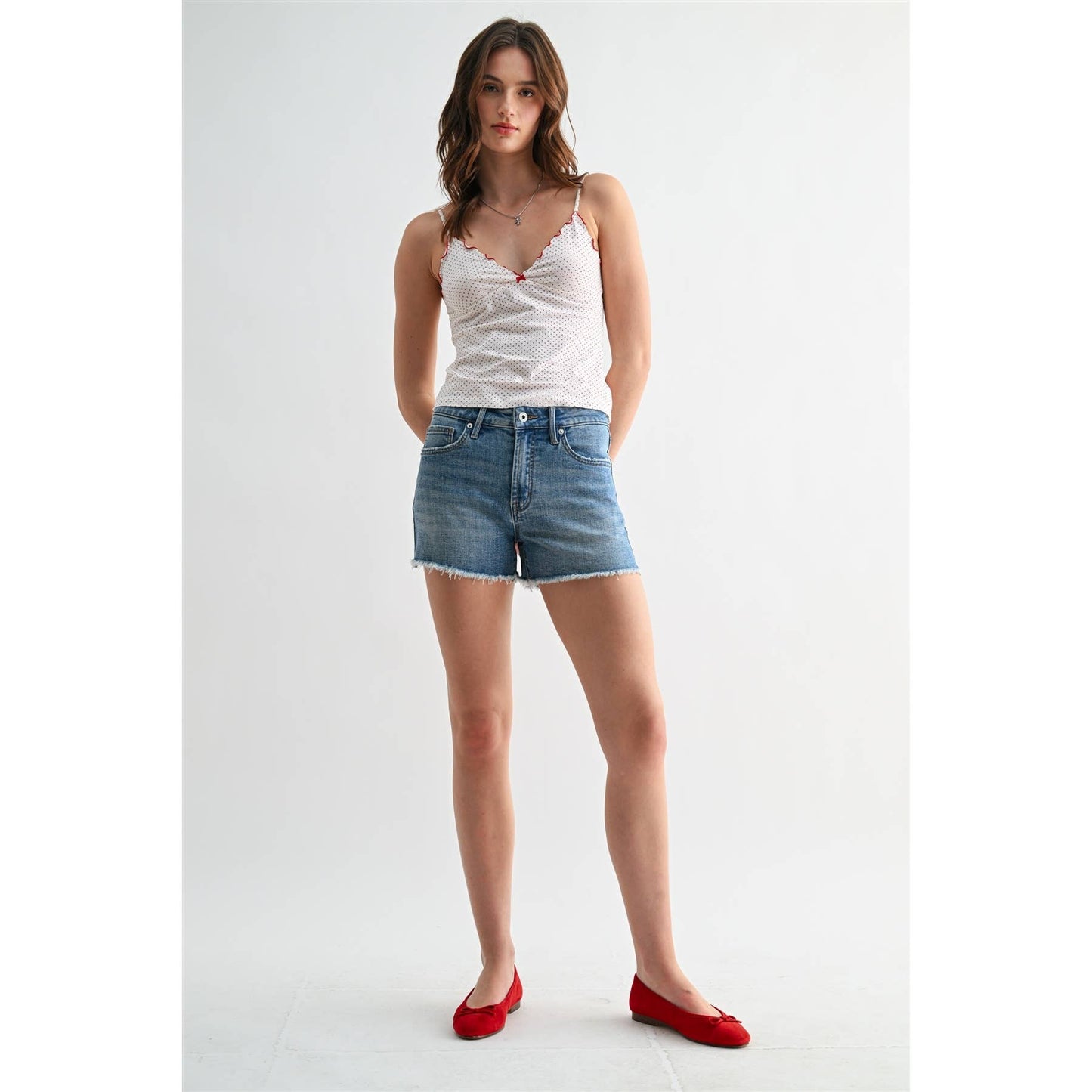 Mica Denim High Rise Short w/Raw Hem