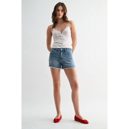 Mica Denim High Rise Short w/Raw Hem