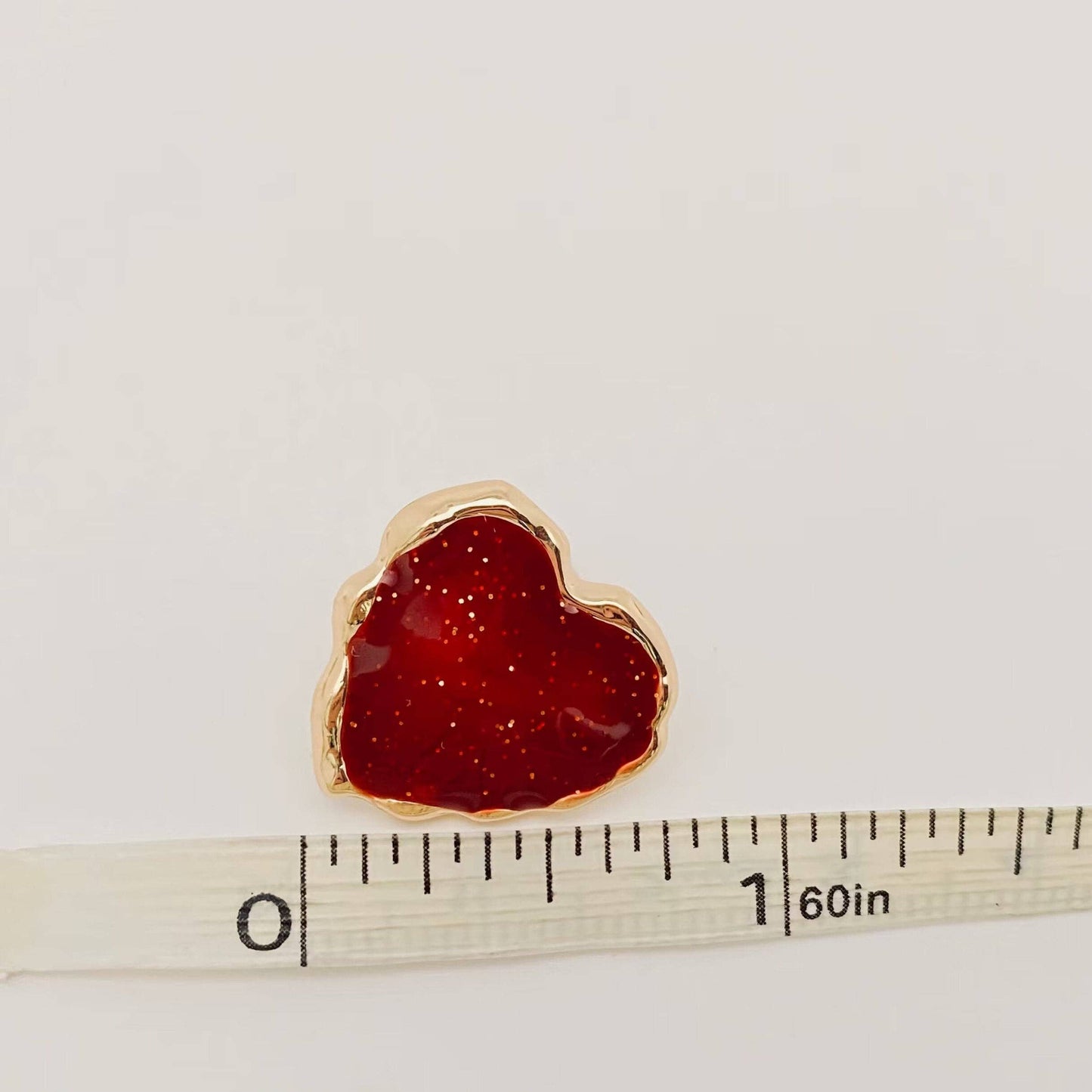 Simple Red Enamel Heart-shaped Stud Earrings