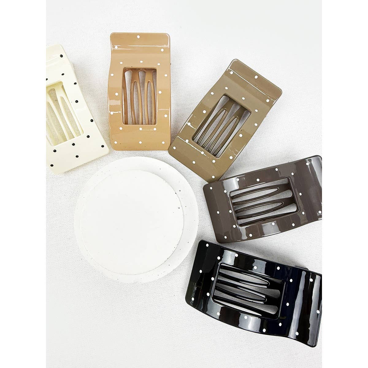 Neutral Tone Rectangle Shape Flat Hair Clip