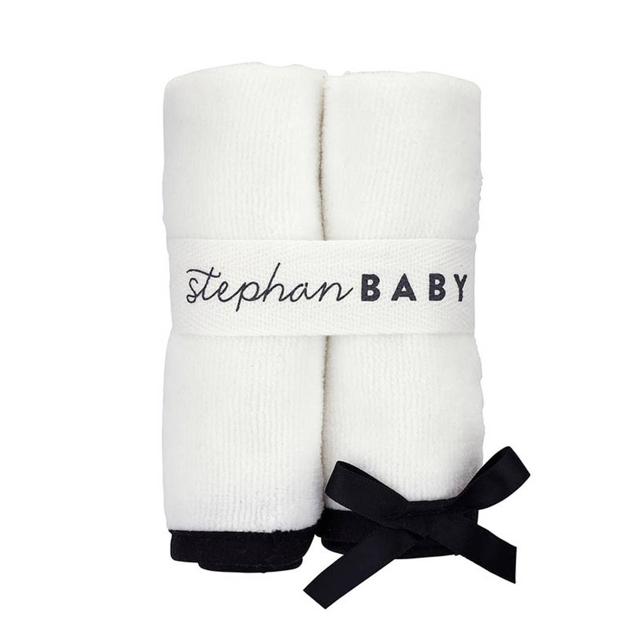 Washcloth Set - White Bow: 100% Cotton / 10" SQ