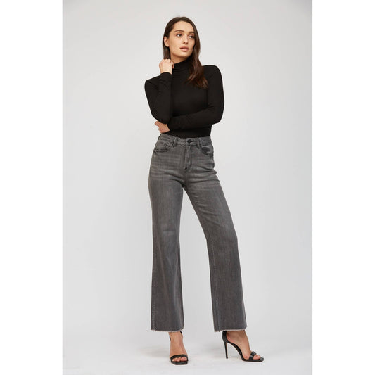 Mica Denim Dark Grey Super Soft High Wide Leg Jean