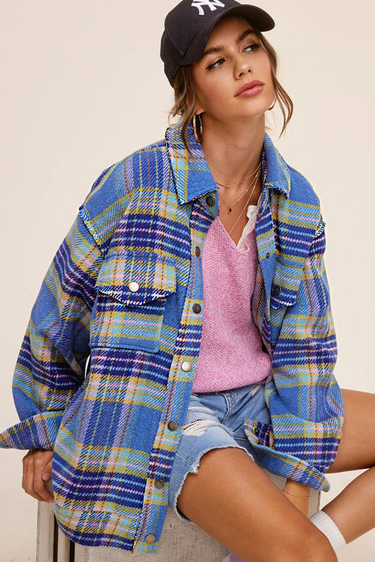 Plaid Button Down Fall Winter Jacket