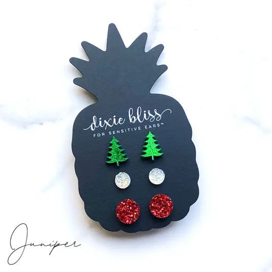 Christmas Tree Earring Trio Set